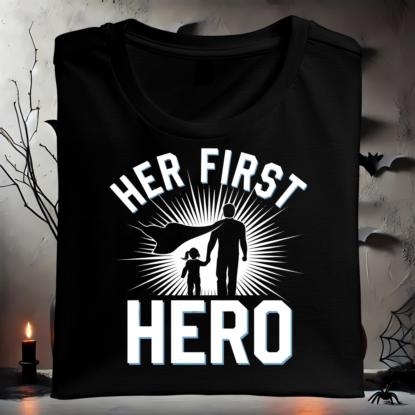 Her First Hero & Daddy’s Little Girl - Premium Father-Daughter Combo T-Shirt